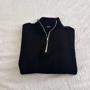 Monrow Cotton Fleece Zip Up, Size: XS
